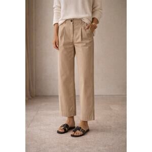 Weekend Max Mara Atlanta Wide Leg Cotton Pants Tan Size 8